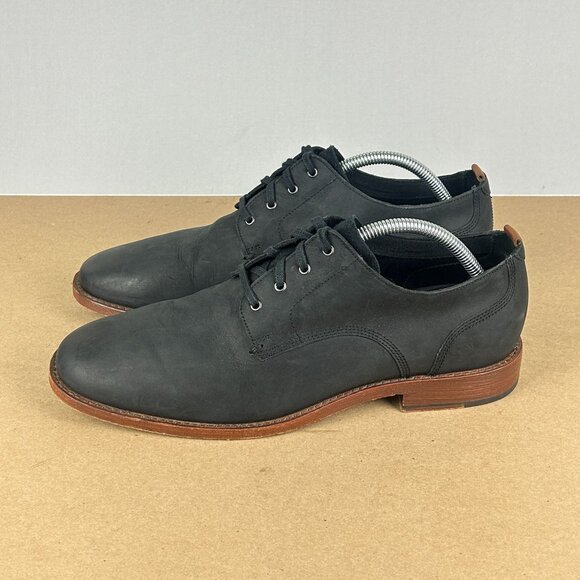 Cole Haan Grand Blucher Feathercraft Oxford Shoes Mens 10 Black Leather Lace Up - Picture 1 of 10